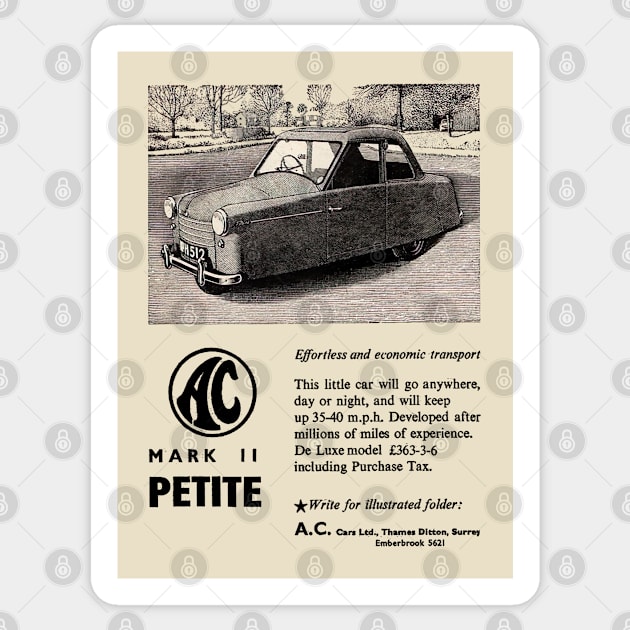 AC PETITE - advert Sticker by Throwback Motors